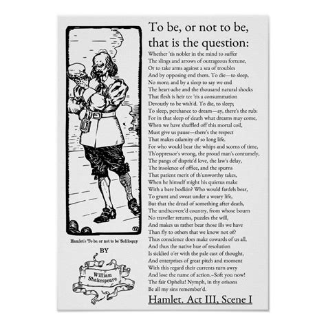 Shakespeare's Hamlet 'To be, or not to' Speech Poster | Shakespeare hamlet, Hamlet quotes, Hamlet