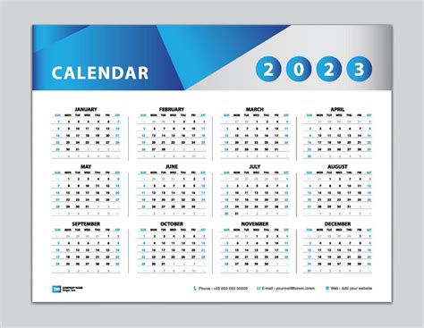 Calendar 2023 template, Desk calendar 2023 design, Wall calendar 2023 year, Set of 12 Months ...