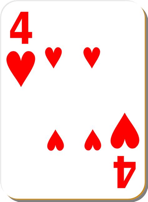 Playing Card Four Hearts - Free vector graphic on Pixabay