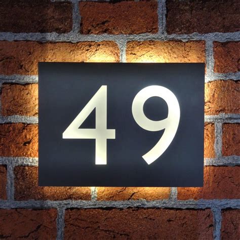 LED House Number Plaque Stainless Steel House Number Backlit - Etsy ...