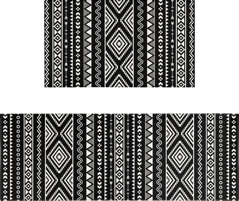 Black and White Kitchen Rugs Sets of 2 Boho Black Kitchen Rug Mat ...