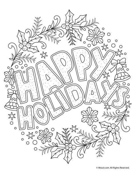 Happy Holidays Adult Coloring Freebie | Woo! Jr. Kids Activities