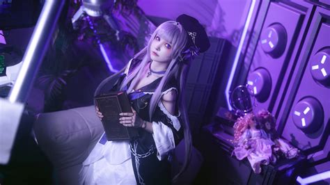 cosplay, women, Asian, purple background, Honkai: Star Rail, Herta (Honkai: Star Rail ...