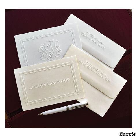 Pack of 25 Great Double-Embossed Folded Note Cards | Zazzle.com | Folded note card, Stationery ...