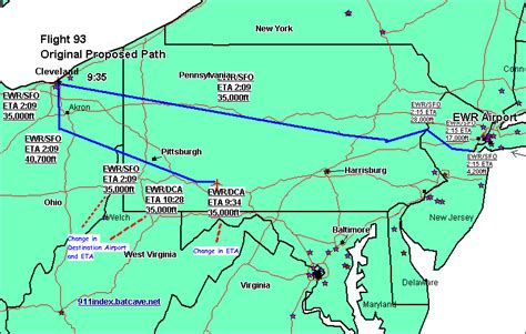 Plane swap flight 93 - flight maps 9/11