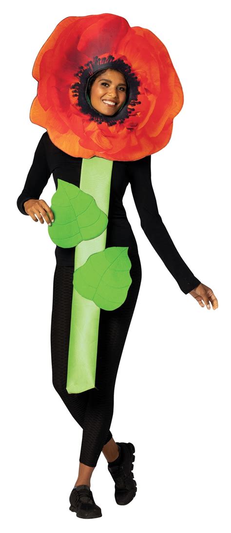 Poppy Flower Halloween Costume, Adult One Size