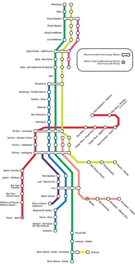 Tel Aviv train station map - Tel Aviv railway stations map (Israel)