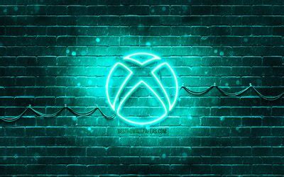 Download wallpapers Xbox turquoise logo, 4k, turquoise brickwall, Xbox ...