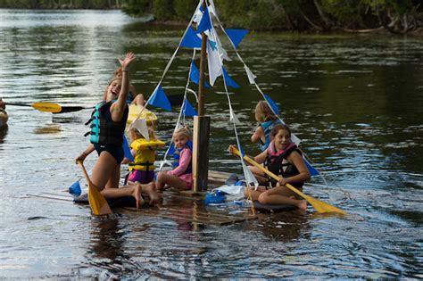 Building a Raft - Point O'Pines, A Girls Summer Camp