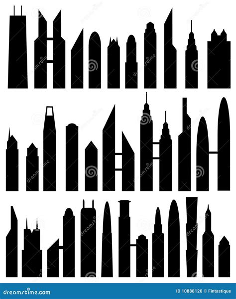 Skyscraper silhouettes stock vector. Illustration of separate - 10888120