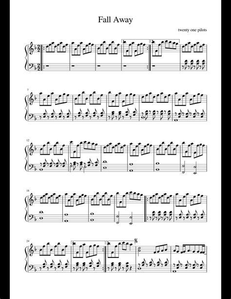 Fall Away - twenty one pilots sheet music for Piano download free in PDF or MIDI