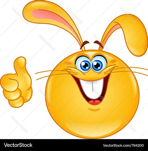 Bunny emoticon Royalty Free Vector Image - VectorStock