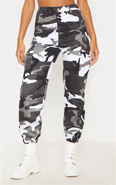 Grey Camo Pocket Detail Cargo Pants | PrettyLittleThing AUS