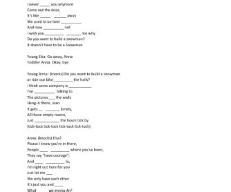 Song Worksheet: Do You Want to Build a Snowman