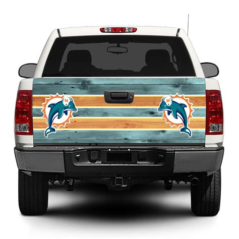 Miami Dolphins Football Logo Tailgate Decal Sticker Wrap Pick-up Truck SUV Car