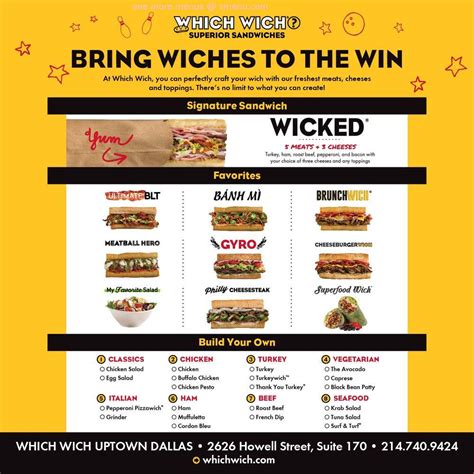 Online Menu of Which Wich Superior Sandwiches Restaurant, Dallas, Texas, 75243 - Zmenu