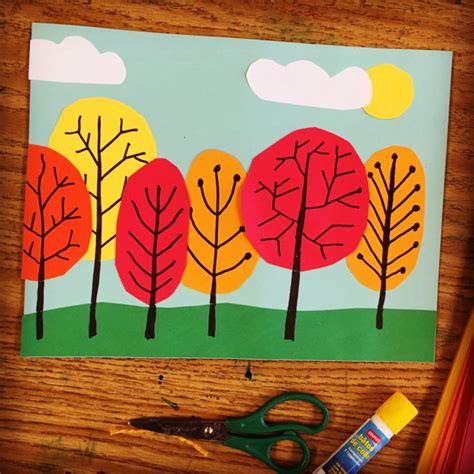 Overlapping Tree Collage · Art Projects for Kids