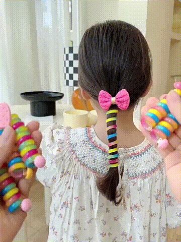 Colorful Telephone Wire Hair Bands for Kids