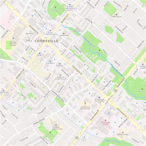 Mississauga - Modern Atlas Vector Map | Boundless Maps