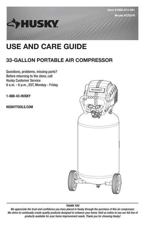 Husky Air Compressor Parts Manual | Reviewmotors.co