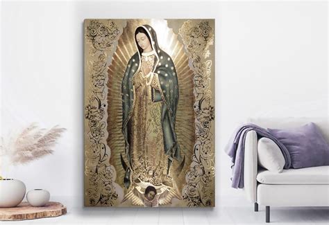 Our Lady of Guadalupe Wall Art Painting Printed on Canvas the - Etsy