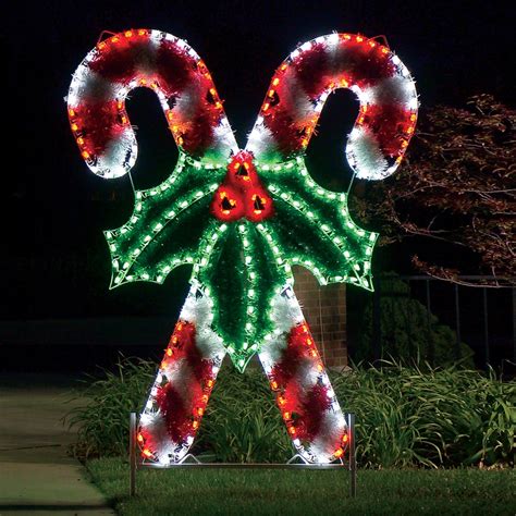 Holiday Lighting Specialists 8.3-ft Crossed Candy Canes Outdoor ...