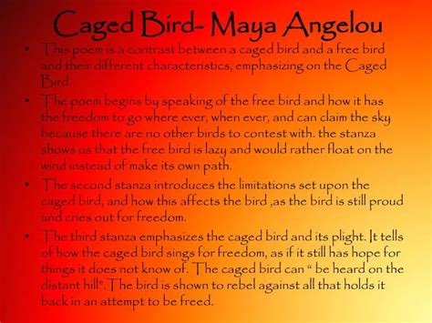 PPT - Caged Bird- Maya Angelou PowerPoint Presentation, free download - ID:2066269