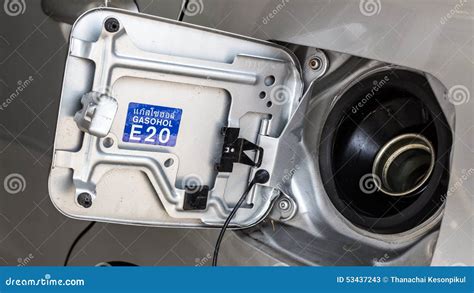 Car fuel tank cover stock image. Image of hand, funnel - 53437243