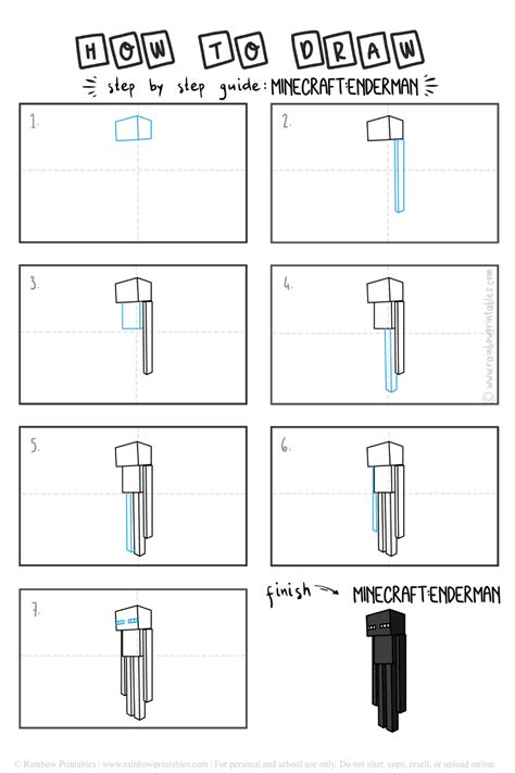 How To Draw Minecraft's ENDERMAN - SIMPLE Drawing Guide | Minecraft ...