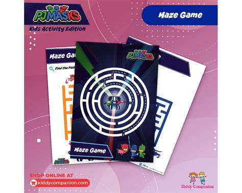 Authentic PJ Masks Activities Page Maze Game Activity Digital - Etsy Canada