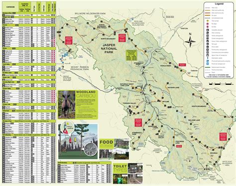 Backcountry map - Jasper National Park