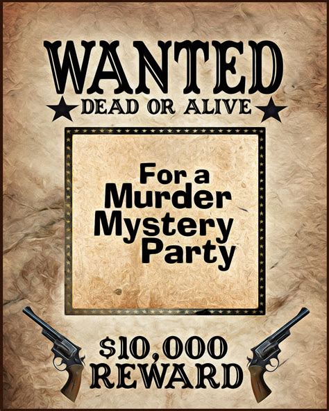 WESTERN Murder Mystery PARTY game download. Printable PDF | Etsy