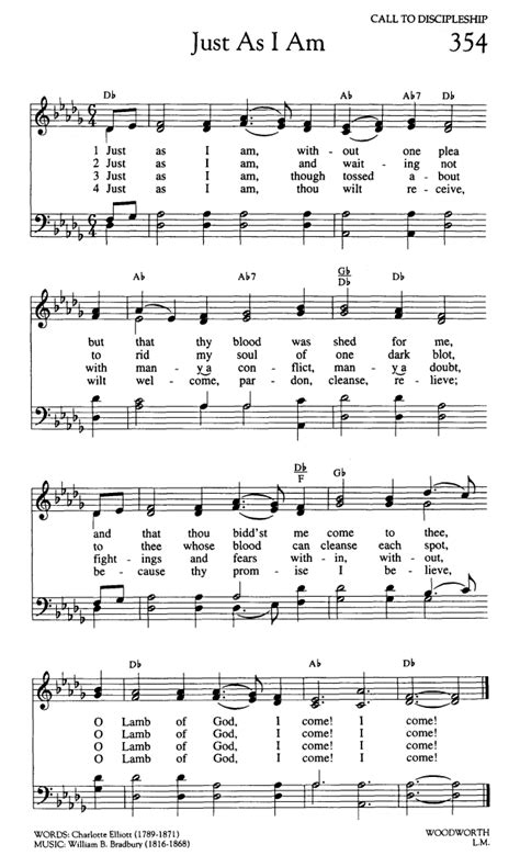 Worship and Rejoice 354. Just as I am, without one plea | Hymnary.org