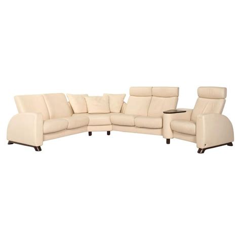 Stressless Arion Leather Corner Sofa Cream Relax Function Sofa Couch in ...