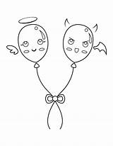 Angel And Devil Coloring Pages sketch template