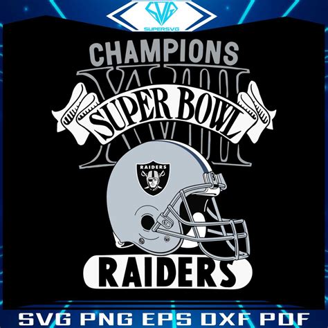 Las Vegas Raiders Super Bowl XVIII Champions SVG