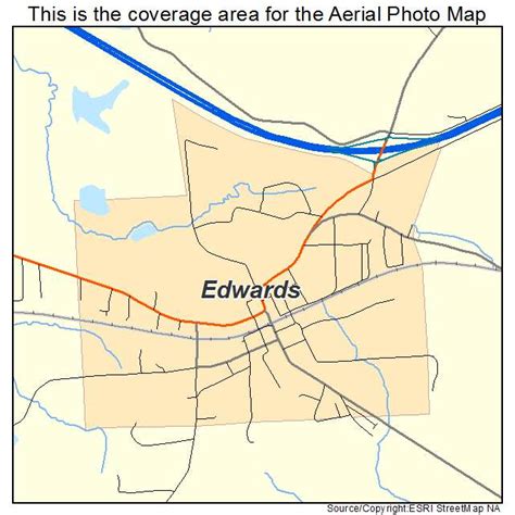 Aerial Photography Map of Edwards, MS Mississippi