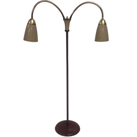 ** Mid Century Double Gooseneck Floor Lamp | Chairish