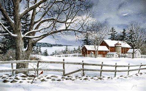 Down on the Farm ~ Kathy Glasnap Winter Watercolor, Winter Painting ...