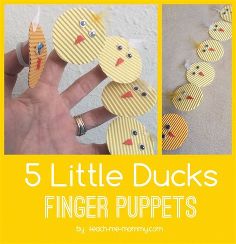 Five Little Ducks Finger Puppets - Teach Me Mommy