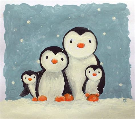 Penguin Family Drawing