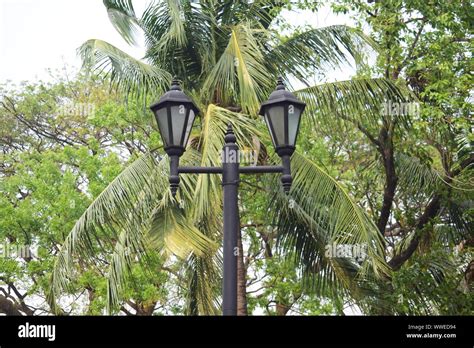 lamp post with twin lamp Stock Photo - Alamy