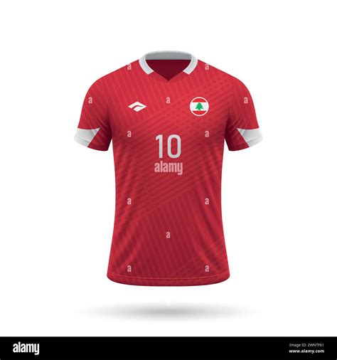 3d realistic soccer jersey Lebanon national team, shirt template for football kit 2024 Stock ...