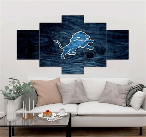 Detroit Lions Canvas Wall Art - 5 Piece Canvas Art Prints Set Decor ...