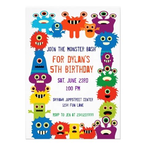 Pin on Cute Monster Birthday Party Invitations