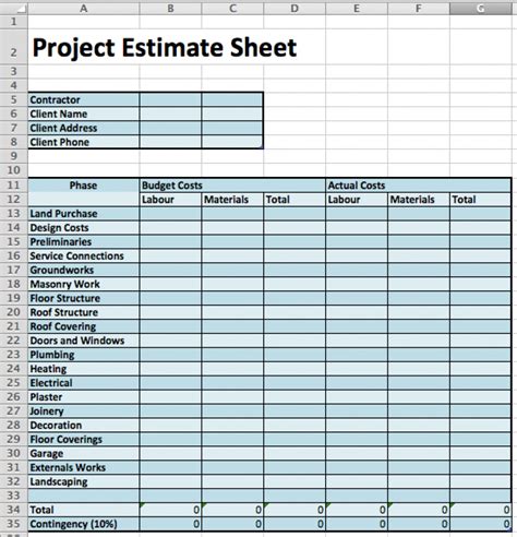 Masonry Estimating Spreadsheet — db-excel.com