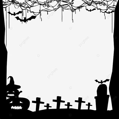 Halloween Border White Transparent, Halloween Line Black Border, Dark ...