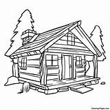 Log Cabin Coloring Page  Pagescom sketch template