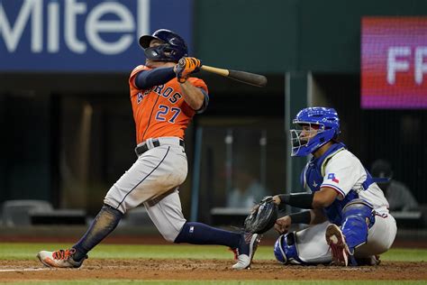 Altuve accounts for 4 runs, AL-best Astros beat Rangers 5-3 | AP News