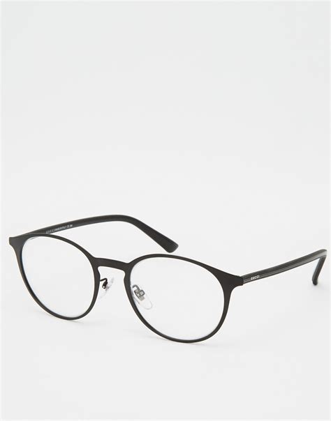 Gucci Round Glasses in Black for Men | Lyst